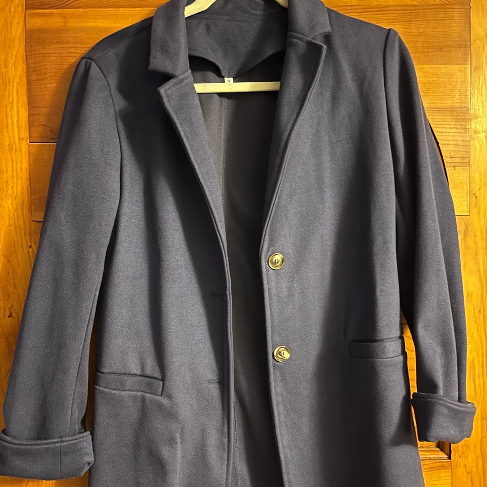Navy knit blazer